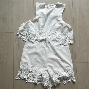 White rehearsal dinner Romper size Medium